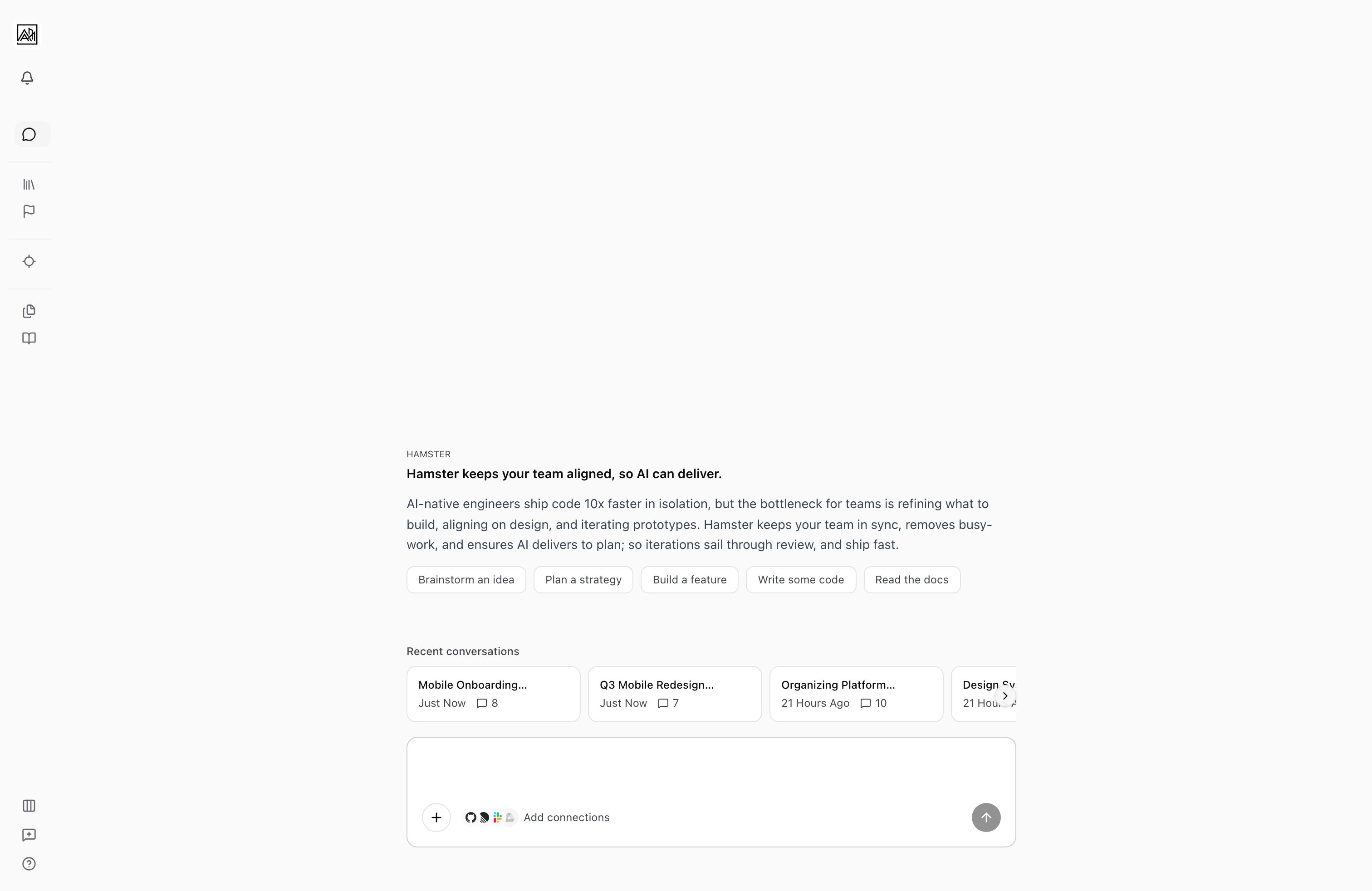 Onboarding wizard welcome screen showing workspace setup steps