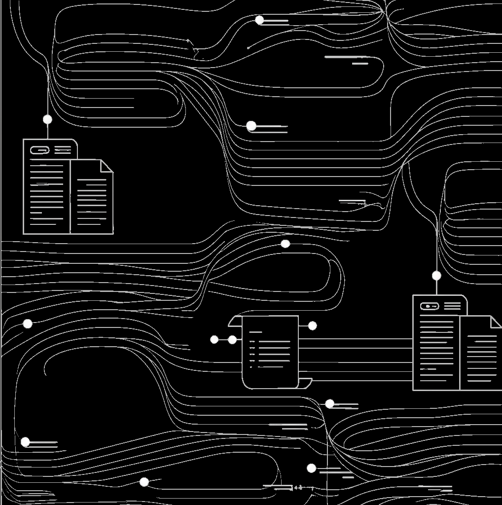 Abstract line art representing threaded plan generation, deep research improvements, and smarter brief workflows